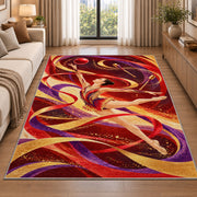 Rhythmic Gymnastics Ball Rug in a bright living room with a sofa