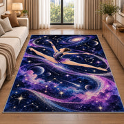 Galaxy Gymnast Rug in a bright living room with a sofa