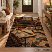 Writer's Desk Vintage Book Area Rug shown in room setting, view 2