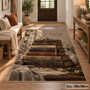 Weathered Books Floral Area Rug shown in room setting, view 2