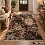 Romantic Floral Books Area Rug shown in room setting, view 2