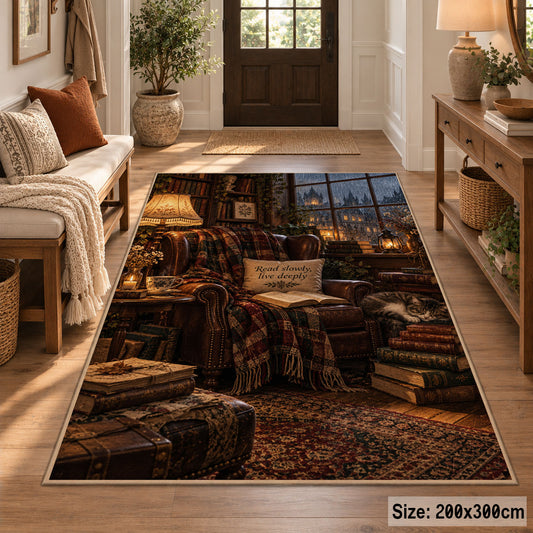 Rustic Library Desk Area Rug shown in room setting, view 2