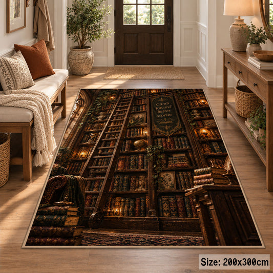 Floor-to-Ceiling Bookshelves Area Rug shown in room setting, view 2