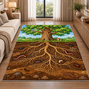 Woodland Tree Roots Rug, Forest Nature Area Carpet for Kids Room and Cozy Living Room Decor - image 2