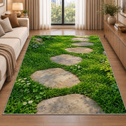 Green Garden Stone Path Rug, Meadow Nature Area Carpet for Kids Bedroom and Cozy Room Decor - image 2