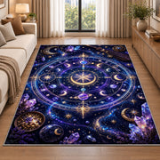 Purple Cosmic Star Chart Rug, Galaxy Orbit Area Carpet for Bedroom and Imaginative Room Decor - image 2