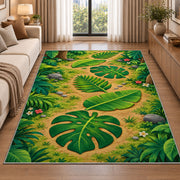 Green Tropical Leaf Path Rug, Botanical Garden Area Carpet for Kids Bedroom and Living Room Decor - image 2