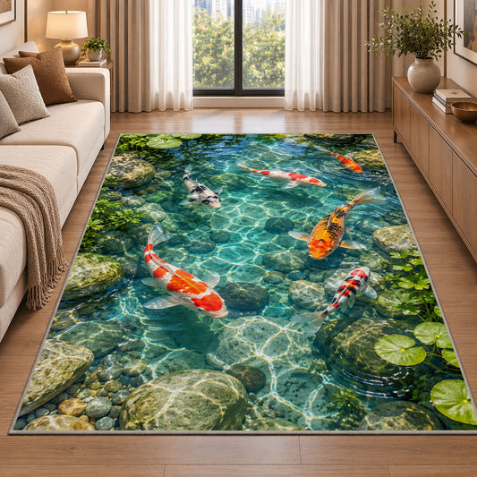 Koi Pond Water Garden Rug, room view 2