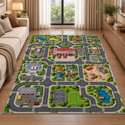 Detailed Neighborhood Road Rug, room view 2