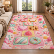 Pink Garden Shapes Rug, room view 2