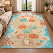 Pastel Peach Floral Mandala Rug, room view 2
