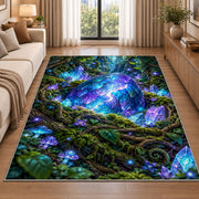 Glowing Blue Forest Stream Rug, room view 2