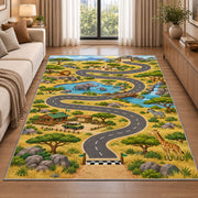 Green Countryside Road Rug, room view 2