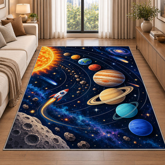 Solar System Planets Rug, room view 2