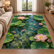 Pink Lotus Pond Rug, room view 2
