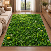 Green Meadow Grass Rug, room view 2