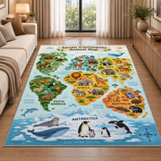 Animal World Map Rug, room view 2
