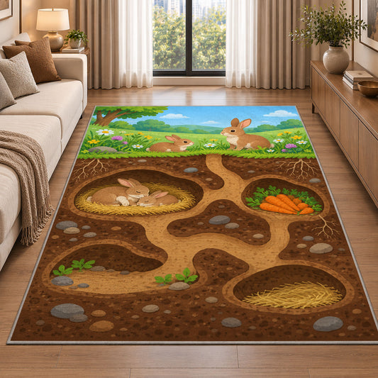 Underground Animal Burrows Rug, room view 2