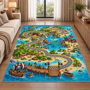 Water Park Map Rug, room view 2