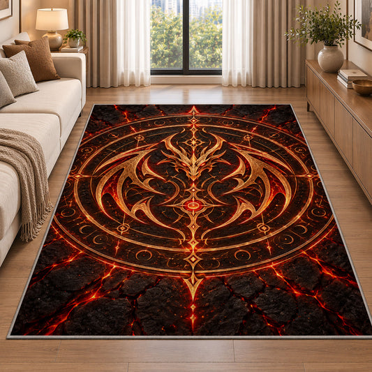 Fiery Celestial Emblem Rug, room view 2