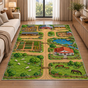 Farm Field Paths Rug, Printed Area Carpet for Kids Bedroom and Cozy Living Room Decor - image 2