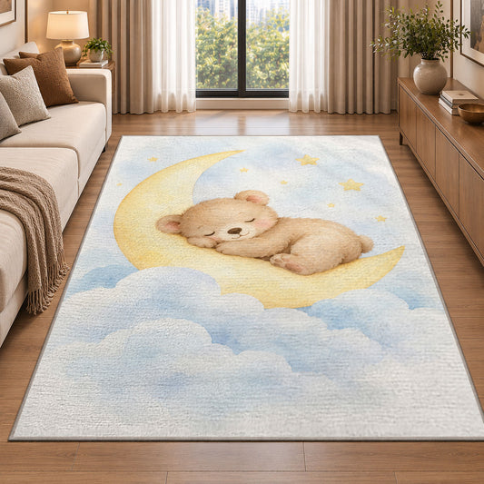 Sleeping Baby Moonlight Rug, Printed Area Carpet for Kids Bedroom and Cozy Living Room Decor - image 2