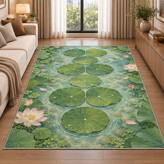 Green Lily Pad Path Rug, Printed Area Carpet for Kids Bedroom and Cozy Living Room Decor - image 2