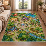 Garden Adventure Map Rug, Printed Area Carpet for Kids Bedroom and Cozy Living Room Decor - image 2