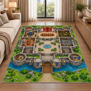Castle Garden Plan Rug, Printed Area Carpet for Kids Bedroom and Cozy Living Room Decor - image 2