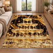 Champagne tower rug in a bright living room with a sofa