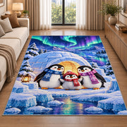 Penguin Igloo Rug in a bright living room with a sofa