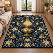 Nurse Lamp Rug in a bright living room with a sofa