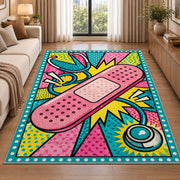 Pop Art Bandage Rug in a bright living room with a sofa