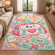 Cute Medical Bag Rug in a bright living room with a sofa