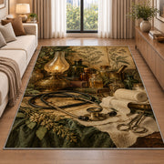 Vintage Apothecary Nurse Rug in a bright living room with a sofa