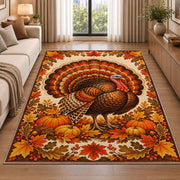Fall Turkey Rug in a bright living room with a sofa