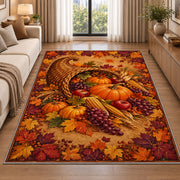 Cornucopia Harvest Rug in a bright living room with a sofa