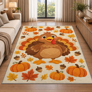 Cute Turkey Kids Rug in a bright living room with a sofa