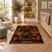 Home Bar Shelf Rug in a nursery with a crib and armchair