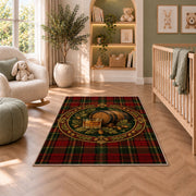 Tartan Whiskey Rug in a nursery with a crib and armchair