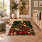 Book Christmas Tree rug in a nursery with a crib and armchair