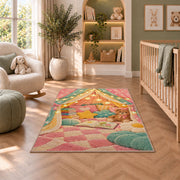 Kids Reading Tent rug in a nursery with a crib and armchair