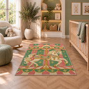 Carousel Horse Rug in a nursery with a crib and armchair