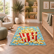 Popcorn Box Rug in a nursery with a crib and armchair