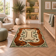 Long Dachshund Border Rug in a nursery with a crib and armchair