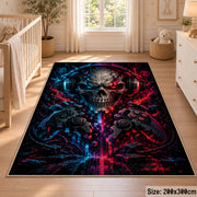Neon Skull Fantasy Area Rug shown in room setting, view 3