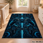 Blue Circuit Controller Area Rug shown in room setting, view 3