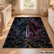 Glowing Fantasy Blade Area Rug shown in room setting, view 3