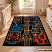 Arcade Dungeon Map Area Rug shown in room setting, view 3