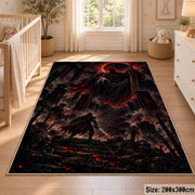 Crimson Dragon Fantasy Area Rug shown in room setting, view 3
